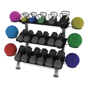 TRUE FS-24 3-Tier Flat Tray Dumbbell Rack