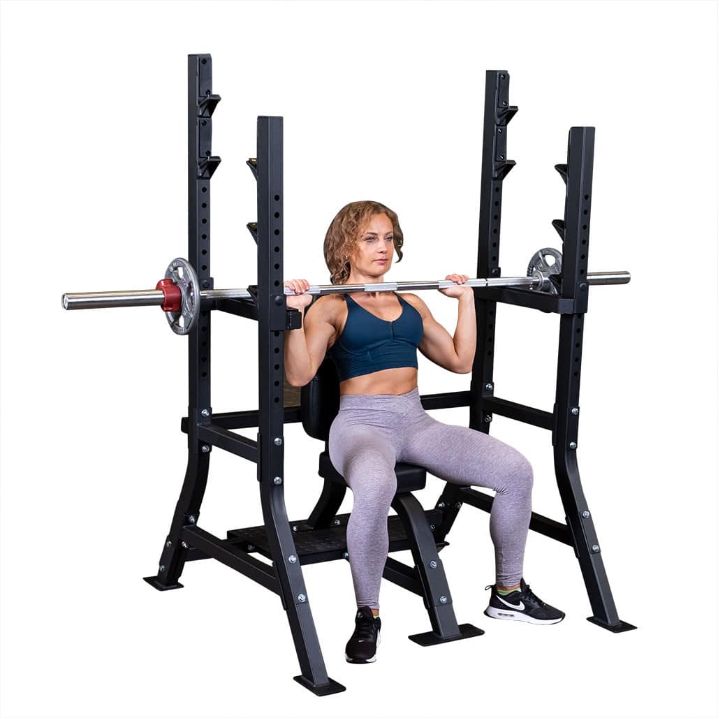 Pro Clubline Fixed Olympic Shoulder Press Bench by Body-Solid - Image 3