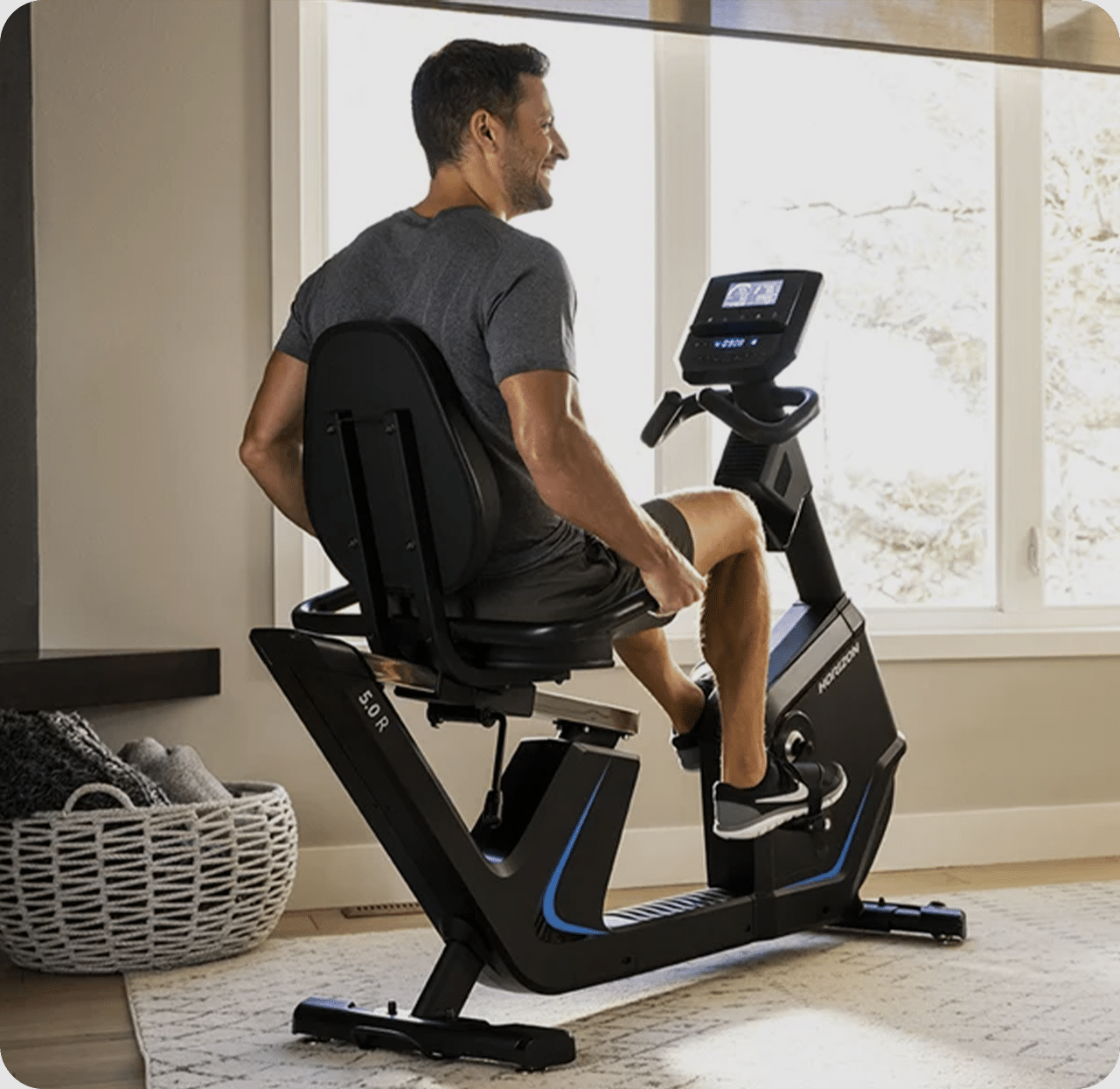 Man talking to woman in workout facility