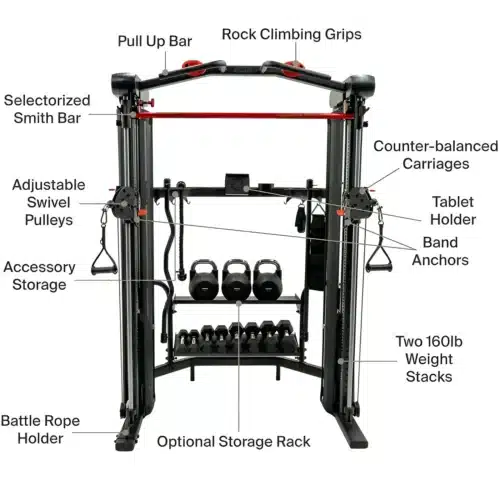 Inspire Fitness SF5 Smith Functional Trainer with Storage Rack - Image 3