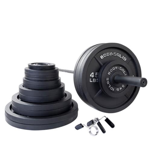 Body-Solid Cast Iron Olympic Weight Sets with Bar & Collars