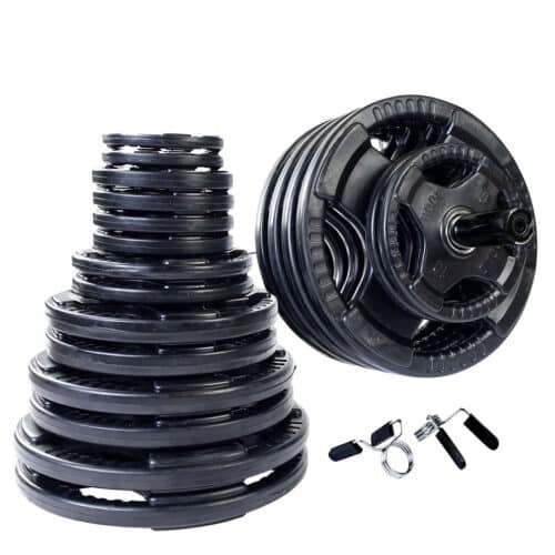Body-Solid Rubber Grip Olympic Weight Sets with Bar & Collars