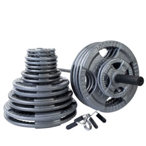 Body-Solid Gray Cast Iron Olympic Weight Sets with Bar & Collars