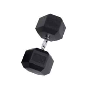 Rubber Hex Dumbbells – Premium Quality - 100 lb. Rubber Coated Hex Dumbbell