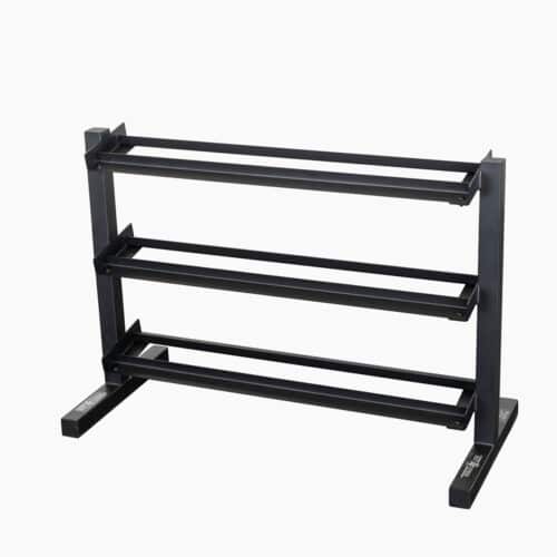 Body-Solid 5-50 lb. Rubber Dumbbell Set with Storage Rack - Image 2