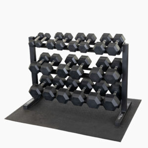 Body-Solid 5-50 lb. Rubber Dumbbell Set with Storage Rack