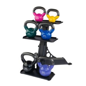 Body-Solid 5-20 lb. Vinyl Kettlebell Set with Rack