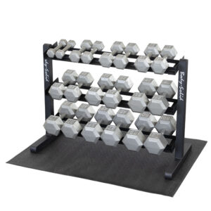Body-Solid 5-50 lb. Hex Dumbbell Set with Storage Rack