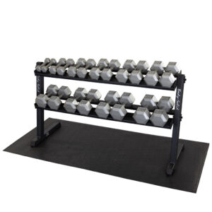 Body-Solid 5-50 lb. Hex Dumbbell Set with Heavy Duty Storage Rack