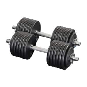 Body-Solid Tools Adjustable Dumbbells, 5 lb. to 50 lb. Pair, with 19" Handles